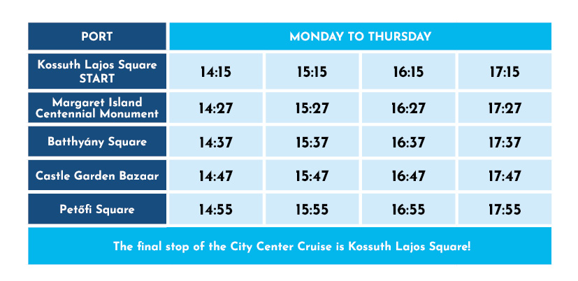 Weekday timetable